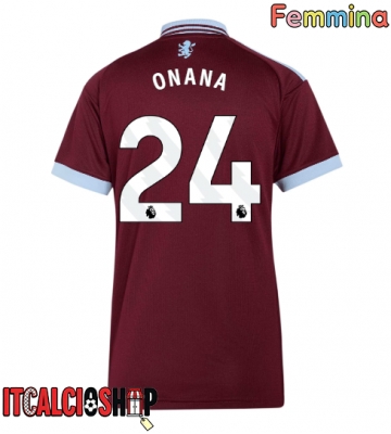 Aston Villa Amadou Onana #24 Prima Maglia Femmina 2026-27 Manica Corta